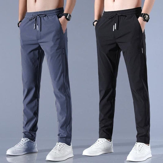 Combo of 2 Men's Sports Regular Fit Lycra Track Pant with Two Side Pockets ( Black + Grey )